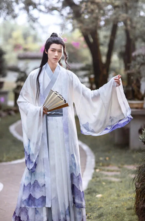 原创汉服男 墨上仙 魏晋风男女CP广袖交领...