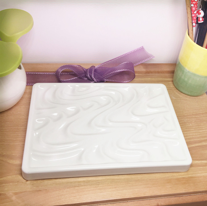 波浪长方形仿陶瓷调色盘 水彩国画调色盘 易...