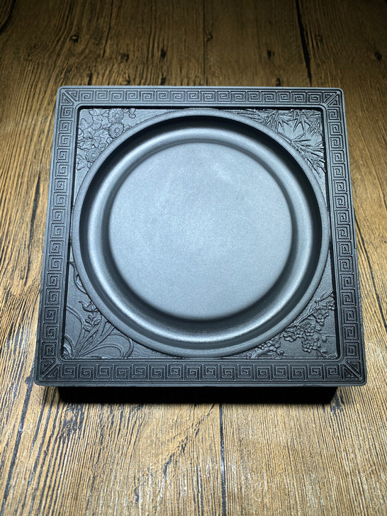 全新 精品安徽歙砚修水光板石梅兰竹菊砚台 ...