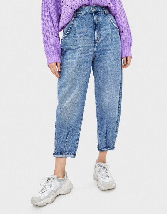 全新Zara副品牌Bershka灯笼牛仔裤...