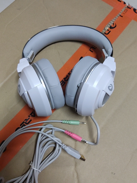 达尔优eh735游戏竞技耳麦头戴式白色双3...