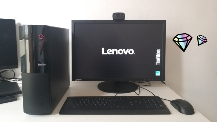 联想ThinkCentre，商用台式机一套。