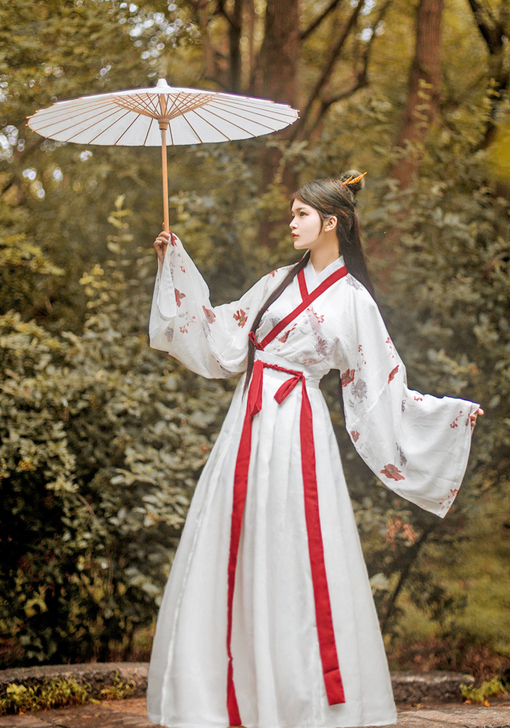 衣锦江南【红璎】传统汉服 红白印花交领襦裙...