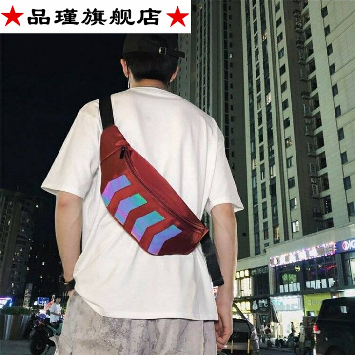 潮牌胸包男ins火街头潮流单肩包嘻哈腰包女...