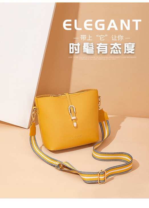 真皮质感女包手提水桶包单肩斜挎包女2021...