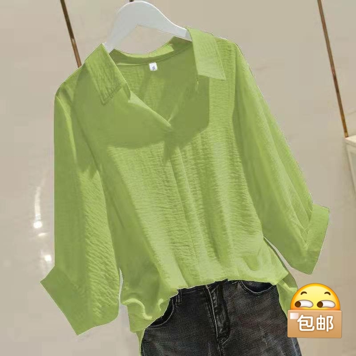 清仓捡漏大码女装韩版宽松衬衫女夏新款简约套...