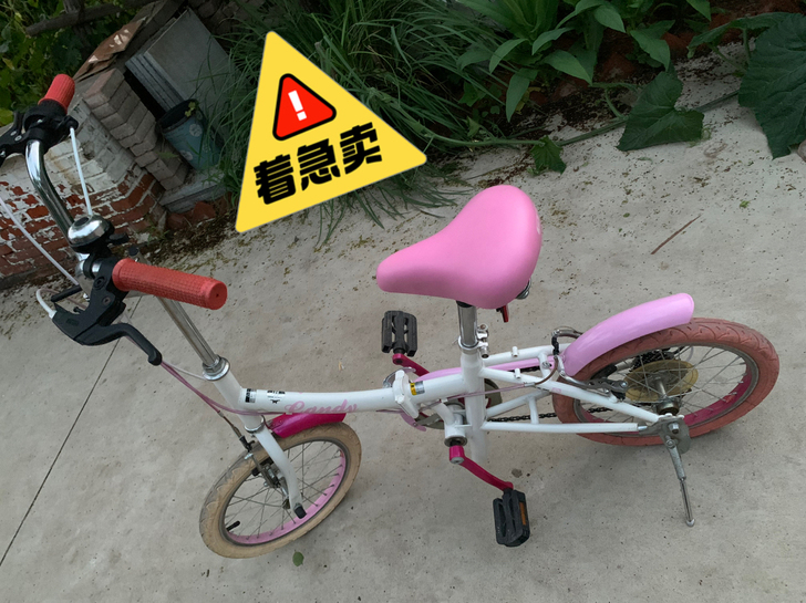 可折叠  带变速 自行车 小粉色 很轻便