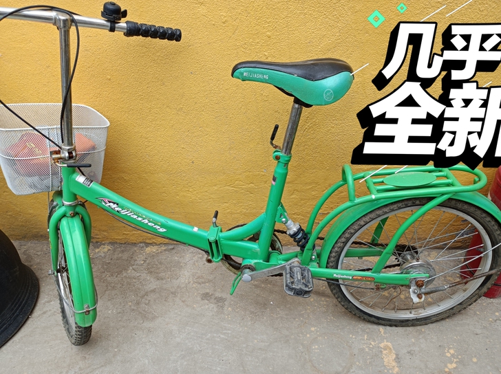 成人折叠自行车,基本全新,只是后胎有点漏气...