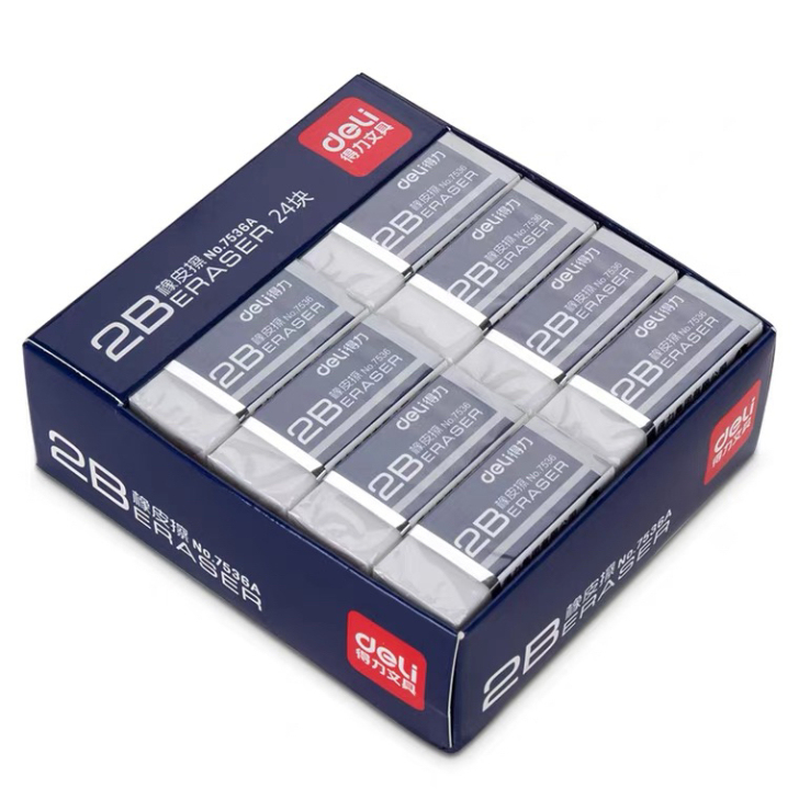 得力橡皮擦,全新橡皮如图,一盒24块,大多...
