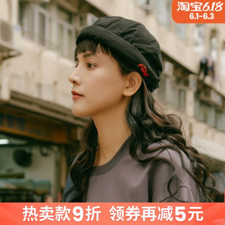 超柔软水洗面料复古美式字母地主帽子男女水手...