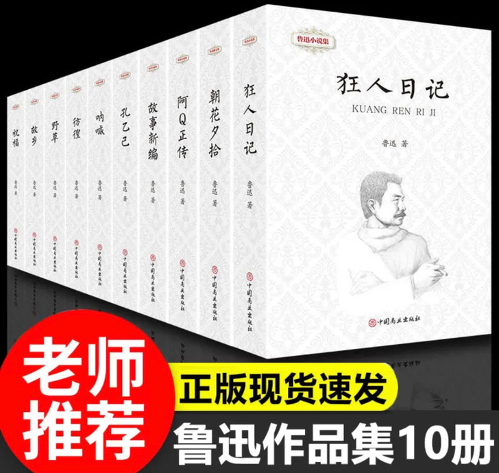 鲁迅全集10册经典读本散文集杂文精选青少年...