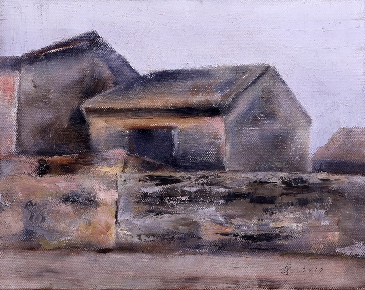 艺术家原创精品油画，雨露麻油画布，25x3...