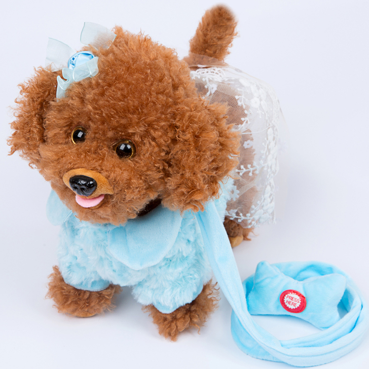 儿童电动毛绒玩具狗狗会唱歌会叫电子机器狗仿...