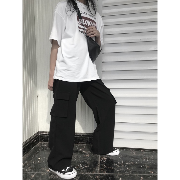 美式工装大口袋拖地裤子 复古old shc...