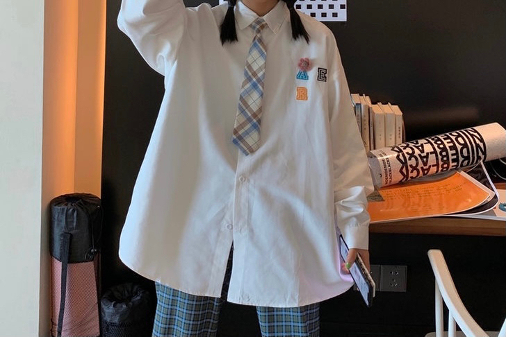白衬衫和格子衬衫,都只穿过一次,95新,均...