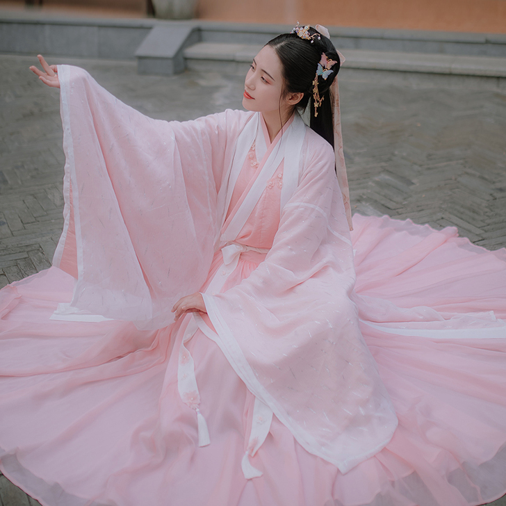 汉服9米大摆裙魏晋风广袖流仙裙琼瑶大袖交领...