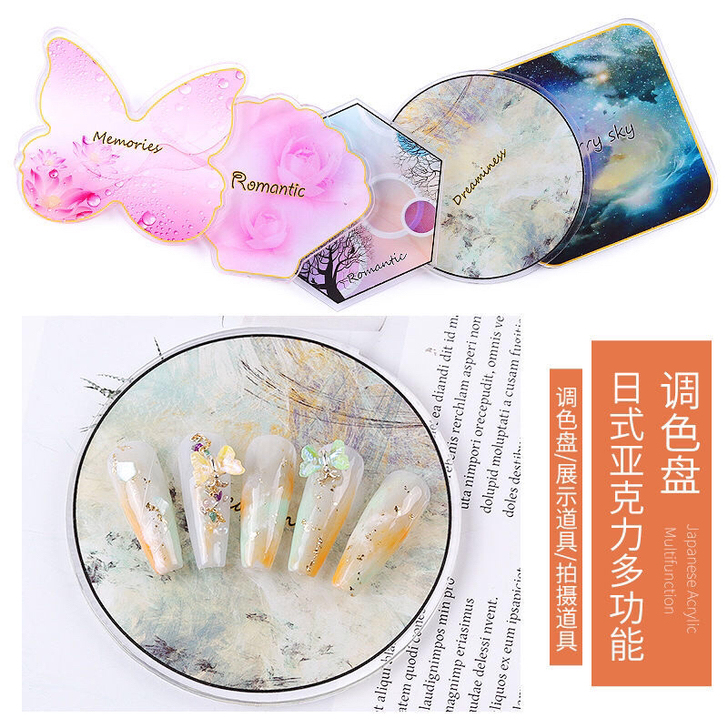 全新 美甲调色盘亚克力材质指甲彩绘调胶创意...