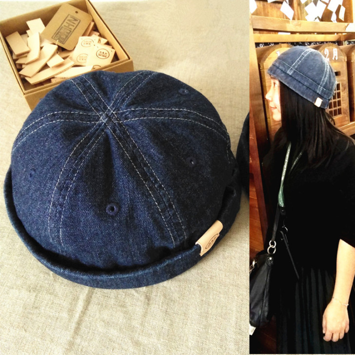 牛仔瓜皮帽女复古水手帽水兵帽雅痞地主帽流氓...