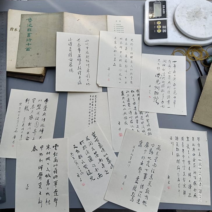 文革时期鲁迅自书诗十首册页一本，有十张都是...