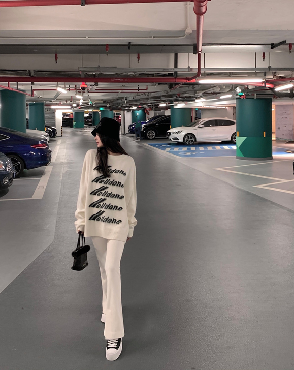 韩雨嘉春季高腰显瘦百搭加绒白色灯芯绒裤子女...