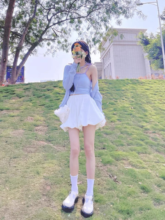 松本丧丧 含羞少女花苞裤2021夏季新款泡...