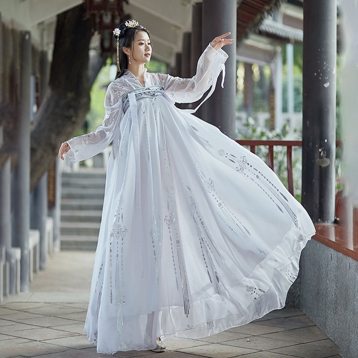 汉服女夏季梅鹤齐胸襦裙薄款中国风小个子学生...