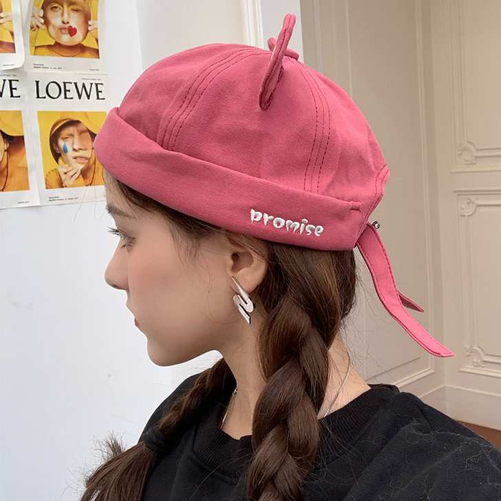 帽子女春秋韩版瓜皮帽街头时尚潮流网红甜美可...