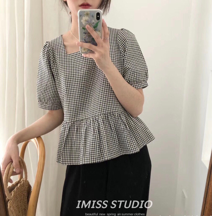 IMISS 复古短袖2020年新款女夏季短...