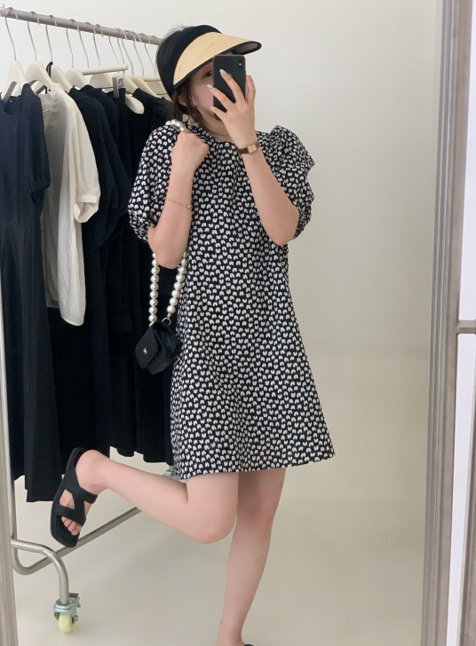 2021春夏款连衣裙泡泡袖韩系宽松气质05...