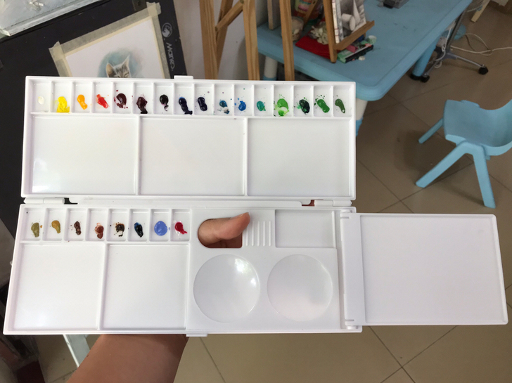 荷尔拜因24色 HB调色盘 留白胶 水彩便...