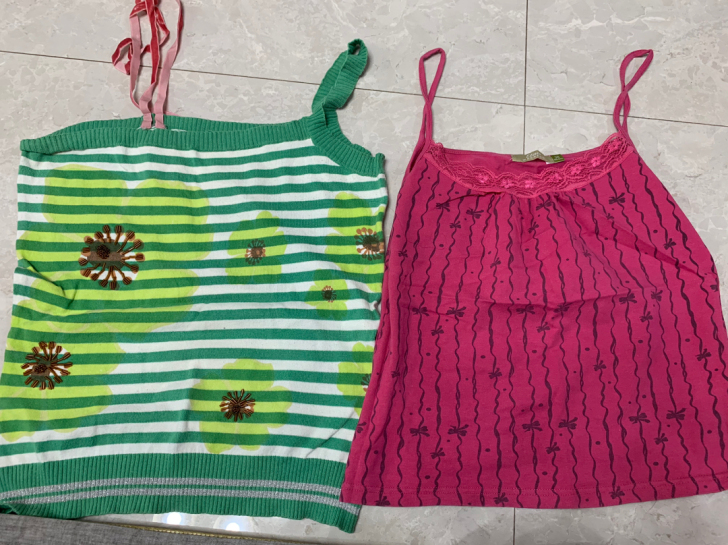 背心2件一起出 能穿到140斤 左图绿条针...