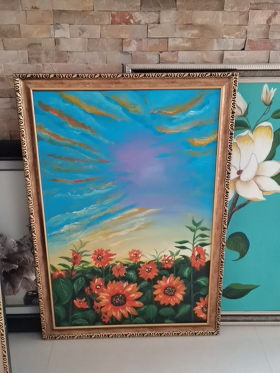 向日葵手工画   60  90