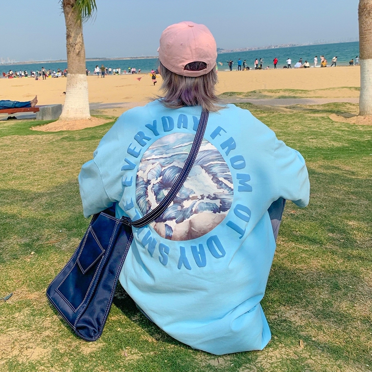 Leman金俊 t恤男ins潮韩版宽松bf...