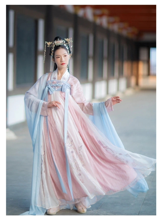 汉尚华莲锦宫原创汉服女高腰刺绣齐胸襦裙6米...