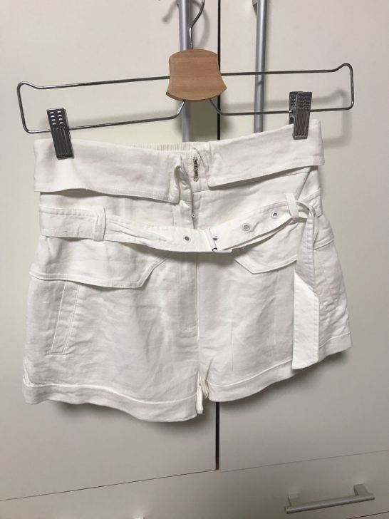 basic house棉麻腰带短裤