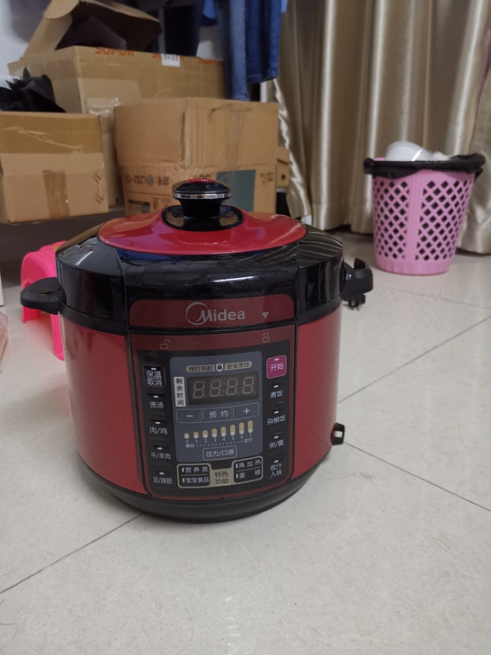 回家清理，美的（Midea）电压力锅5升智...