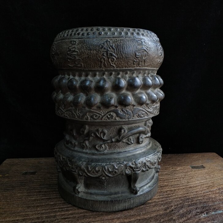 青石鼓礅石鼓雕壶托镇纸石狮砚台瑞兽貔貅招财...