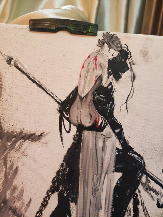 油画,油画颜料所绘。