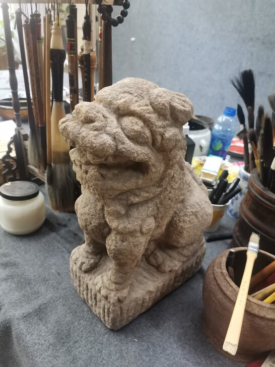 品相完好的砂石狮，包老，元明老货高35