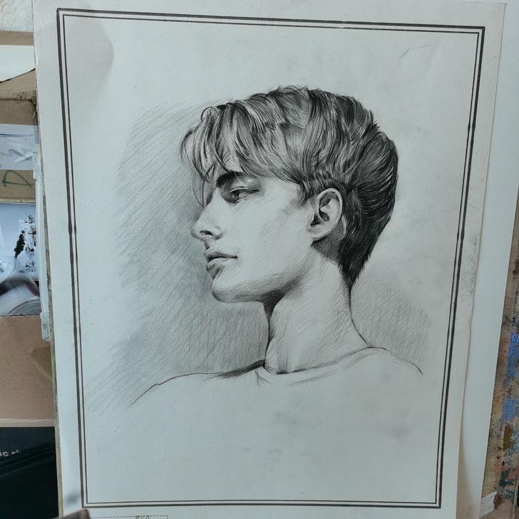 素描速写人像定制（可发图片也可邮寄纸质原版...