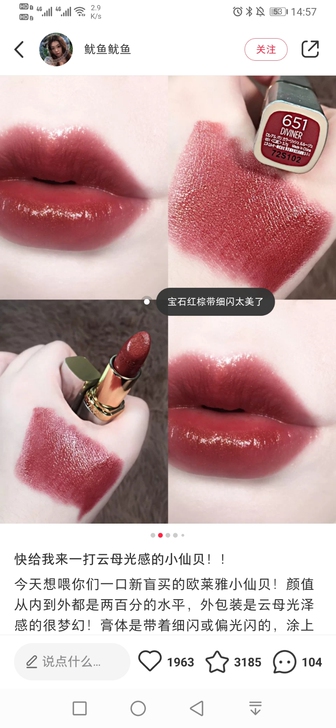 欧莱雅口红651