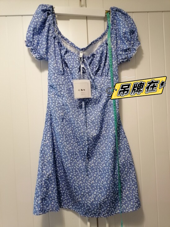 连衣裙 蓝色碎花连衣裙