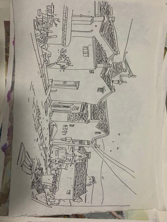 钢笔建筑速写