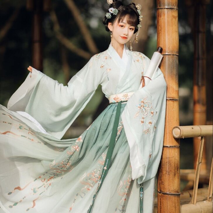 全新汉服远山娥黛原创汉服女正品交领齐腰襦裙...