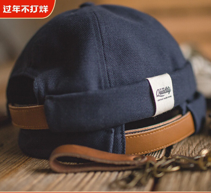 马登工装复古雅痞瓜皮帽男春地主帽流氓帽无沿...