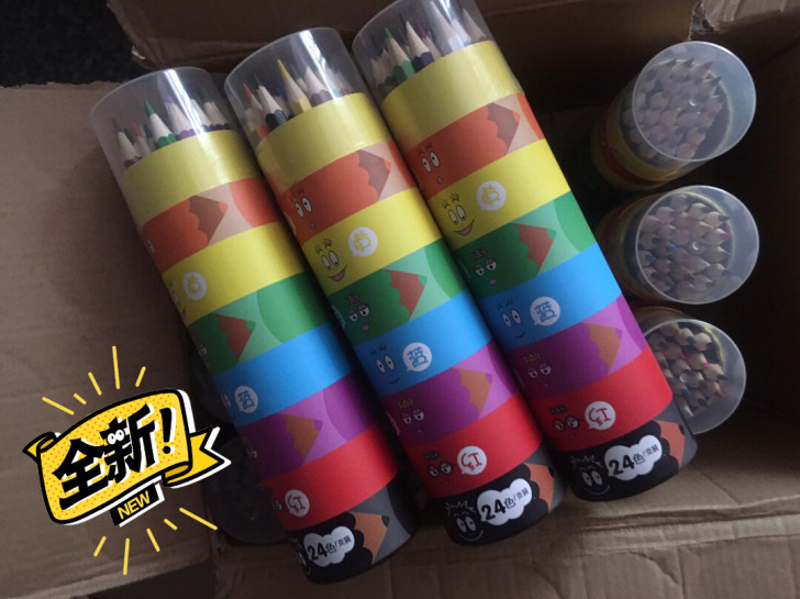 亏本处理全新优艺多儿童桶装24色彩色铅笔