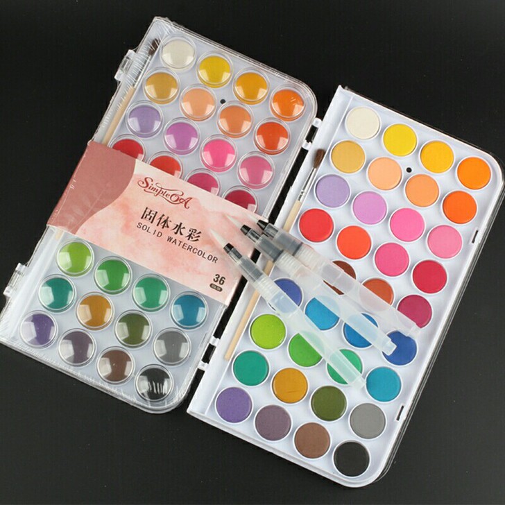 【出闲置】【全新】48色固体水彩颜料套装初...