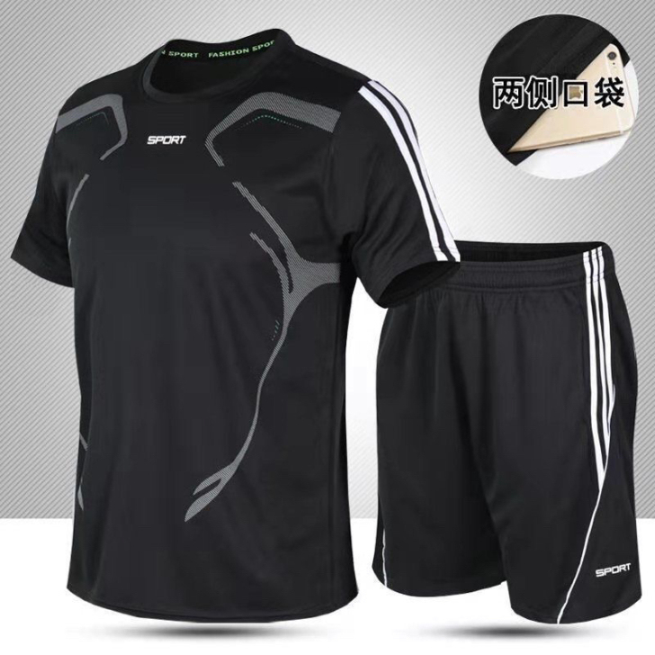 【单裤/套装】透气速干衣运动套装男夏季新款...