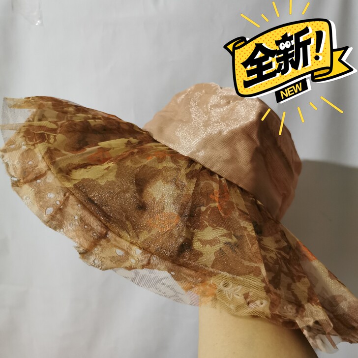 商场撤柜剩下的女士大檐盆帽遮阳帽，珍珠纱透...