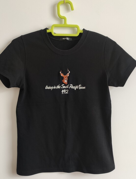 女士休闲春秋刺绣半袖L码包邮